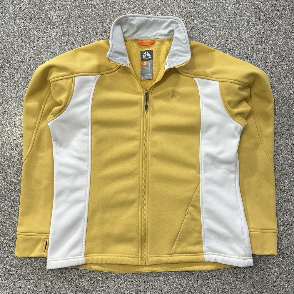 Nike ACG Jacket Womens L Vintage Y2K Therma Layer 2 Full Zip Yellow Fleece